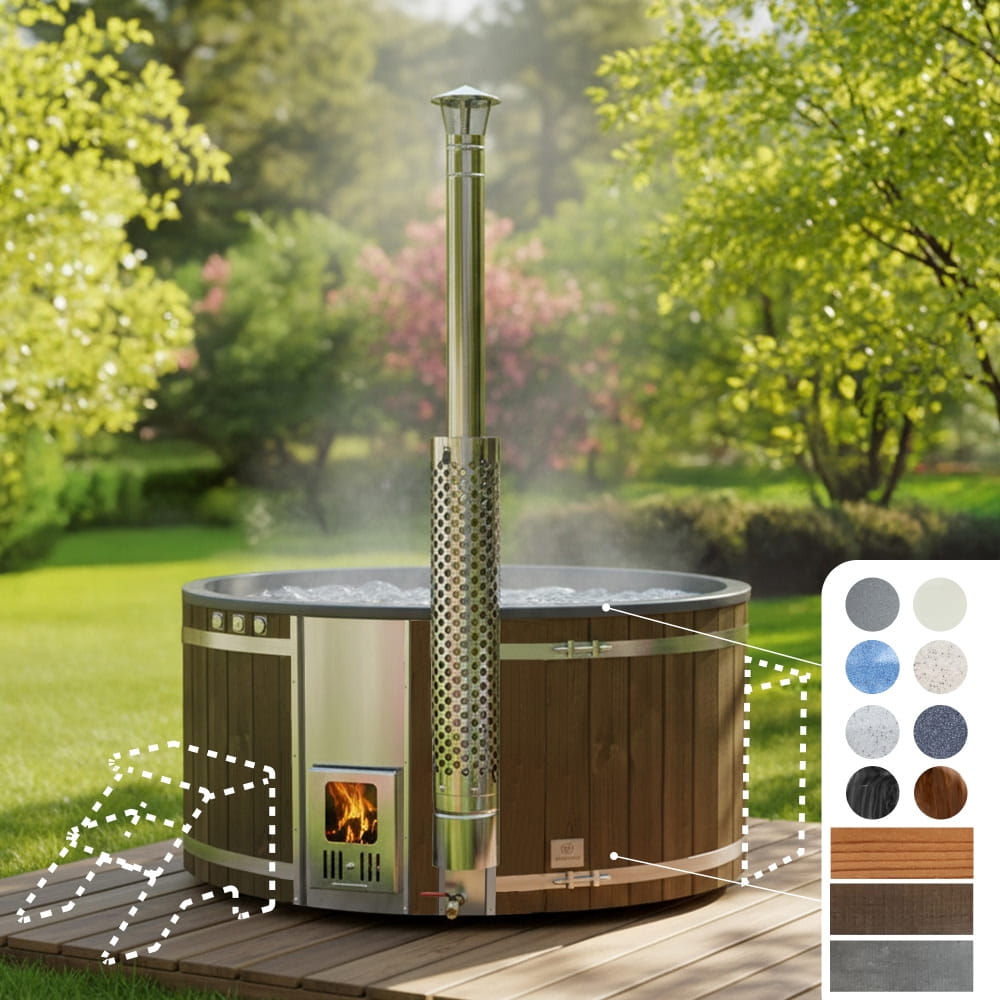 Configure XL Wood Fired Hot Tub for 6-8 | Integrated Heater