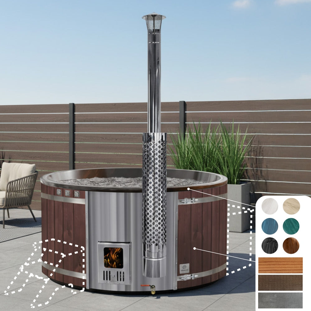 Configure XL Wood Fired Hot Tub for 6-8   | Integrated Heater