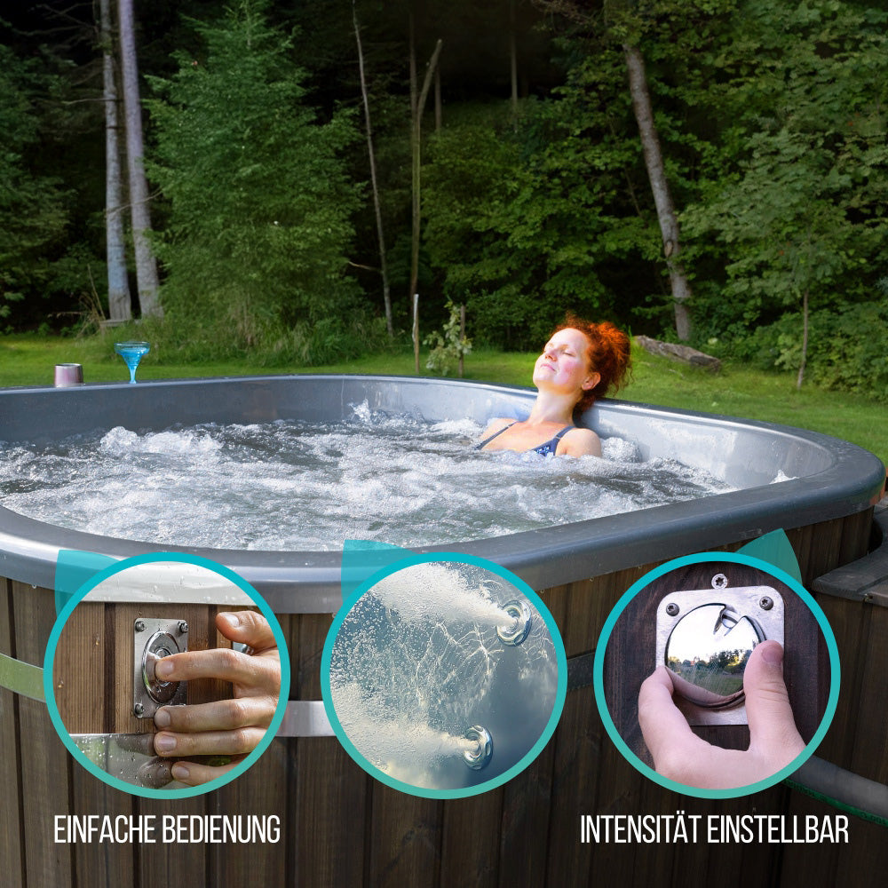 Konfigurierbar Whirpool mit Holzofen Quadratisch für 4-6 Personen