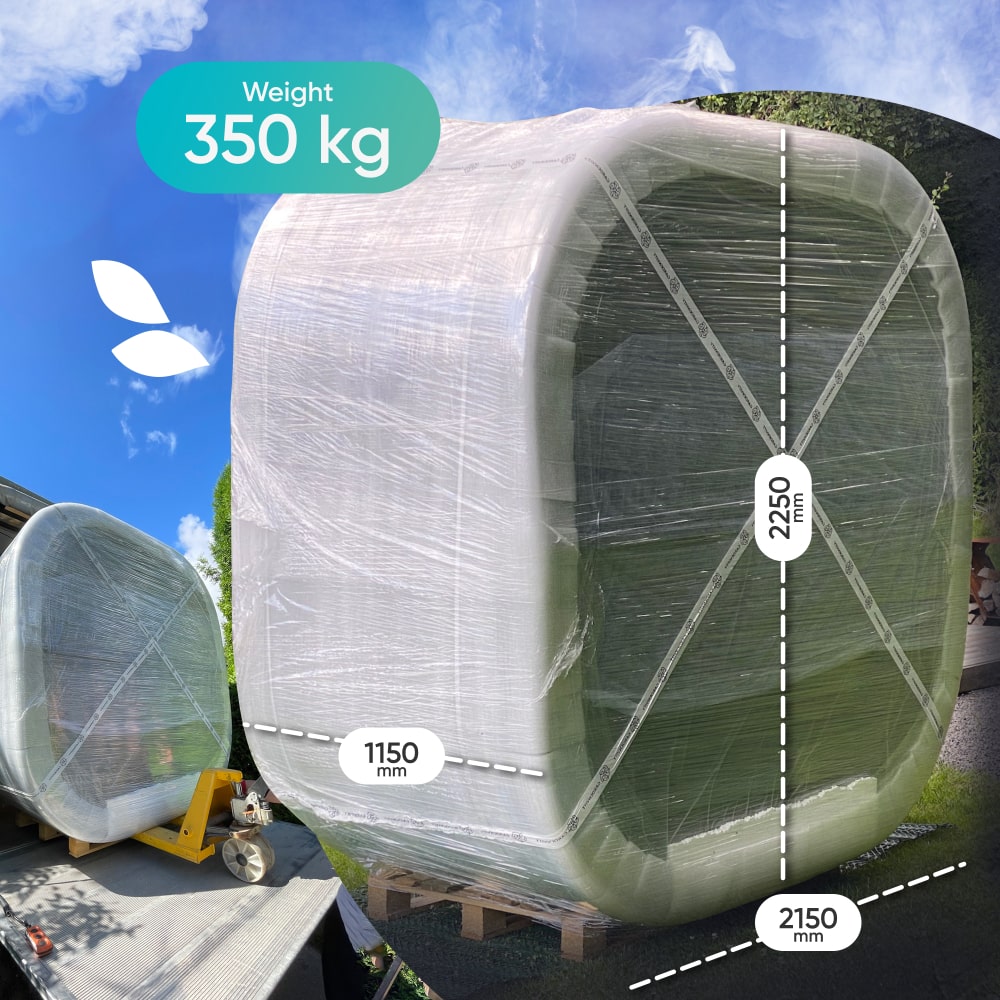 Whirlpool mit Holzofen – 24 Hydro-Jets, Relax Sitz | Für 4–6 Personen