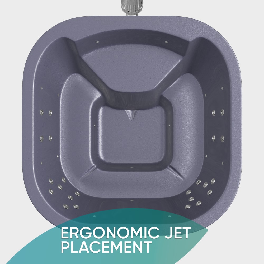 Whirlpool mit Holzofen – 24 Hydro-Jets, Relax Sitz | Für 4–6 Personen