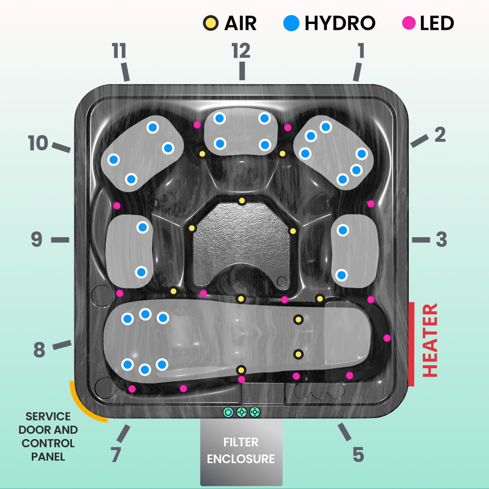 Premium Sand Filter Square Lounge Wood Fired Hot Tub | Best Configuration