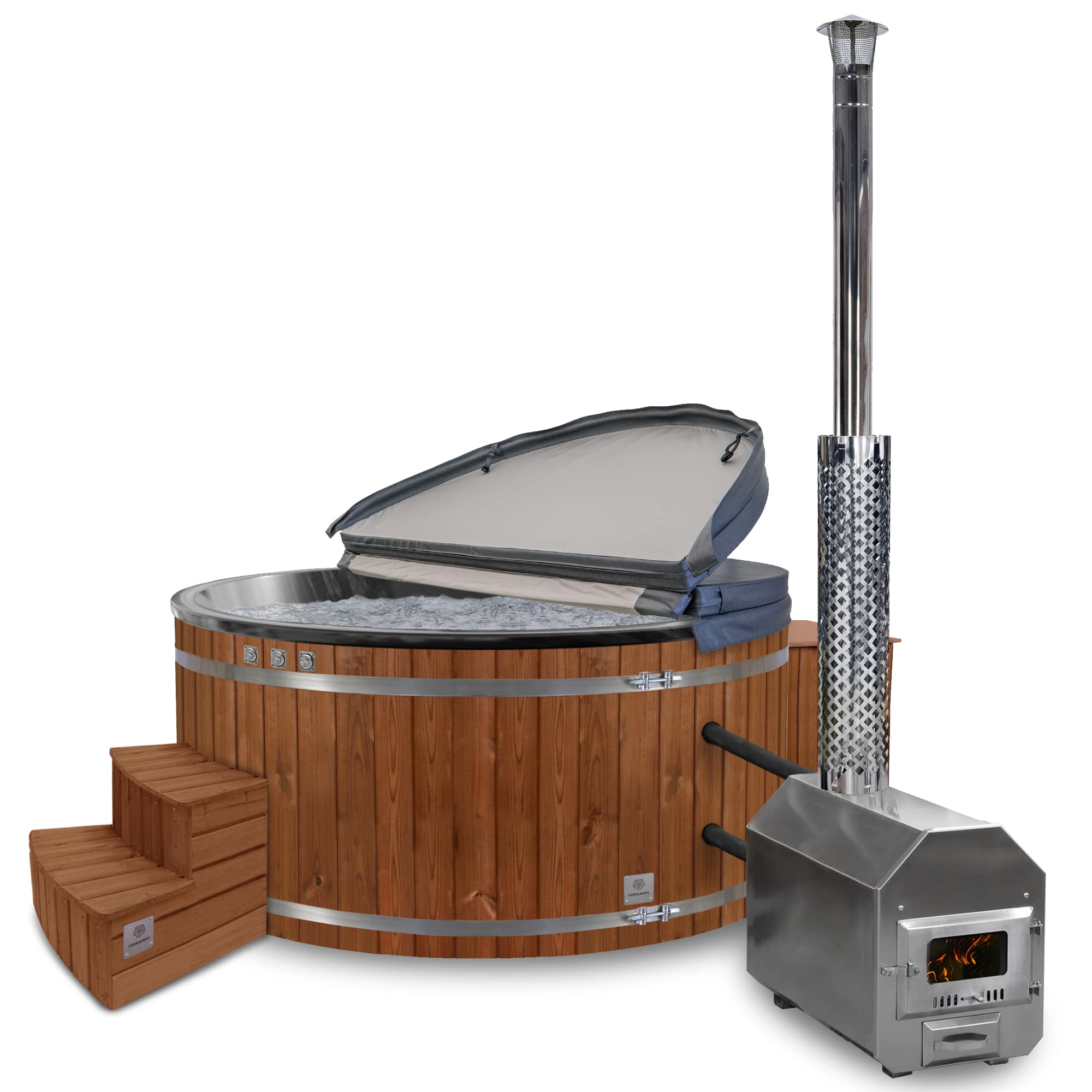 Hot Tub mit Premium-Sandfilter | Beste Konfiguration | Externer Ofen
