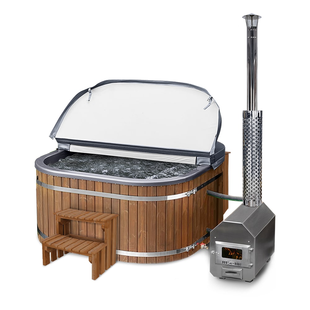 Eckiger Hot Tub mit Premium Filter | Beste Konfiguration | 6-8 | Externer AISI 316