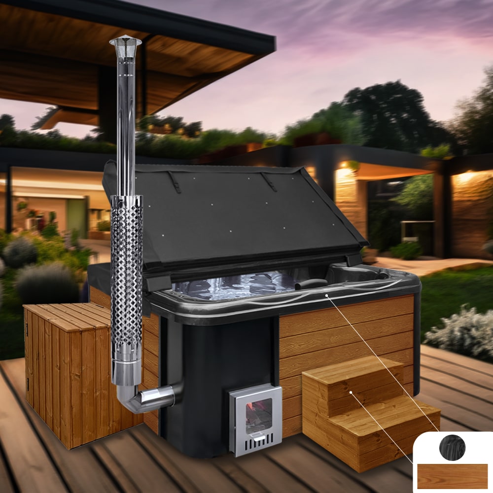 Premium Lounge Hot Tub mit Premium Filter  | Marmor schwarz 6 | Integriert AISI 316