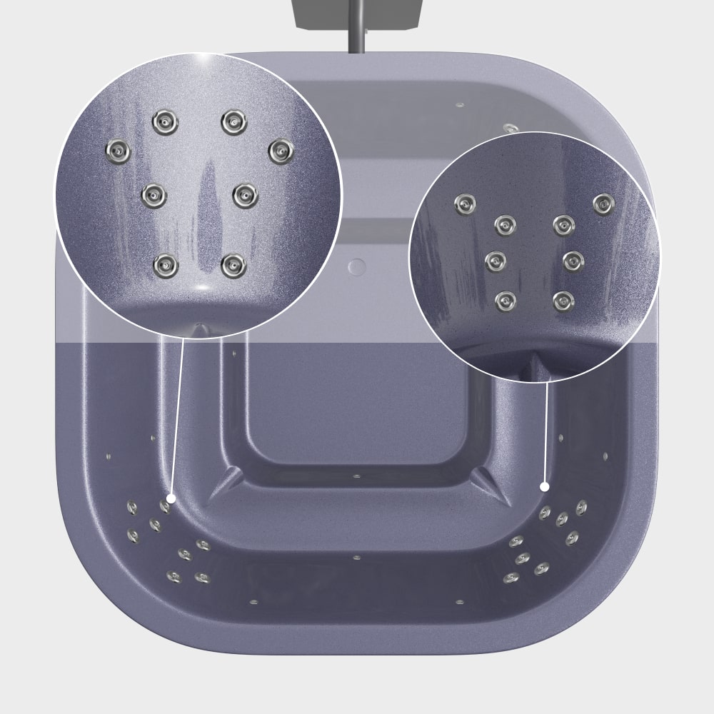 Whirlpool mit Holzofen – 28 Hydro-Jets, stärkster Außenofen | Für 4-8 Personen