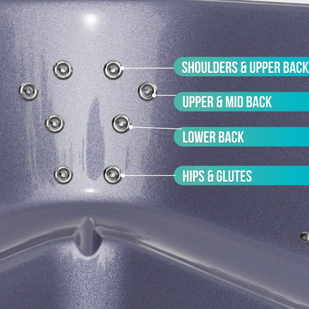 Square Wood Fired Hot Tub for 4-8 | Targeted Massage With 28 Hydro Jets | External Heater