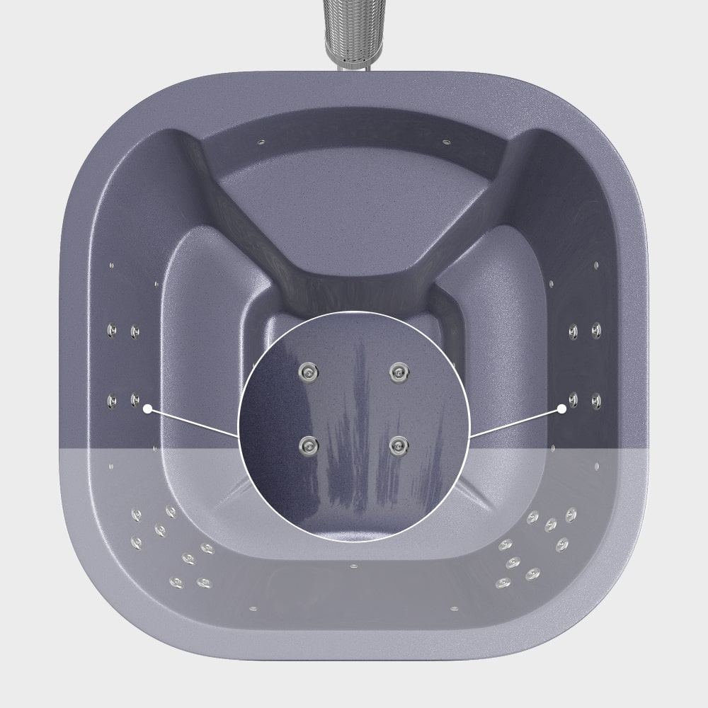 Whirlpool mit Holzofen – 24 Hydro-Jets, Relax Sitz | Für 4–6 Personen