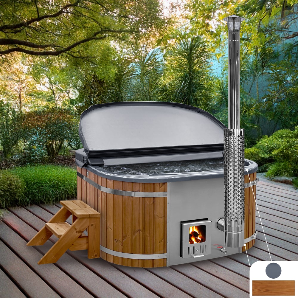 Super Offer Premium Square Wood Fired Hot Tub with Sand Filter