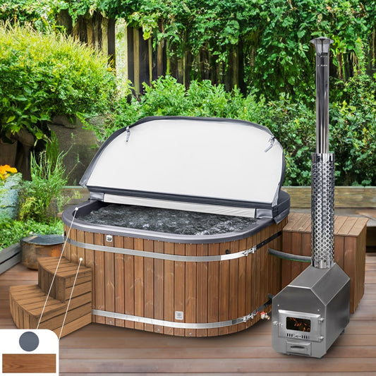 Eckiger Hot Tub mit Premium Filter | Beste Konfiguration | 6-8 | Externer AISI 316