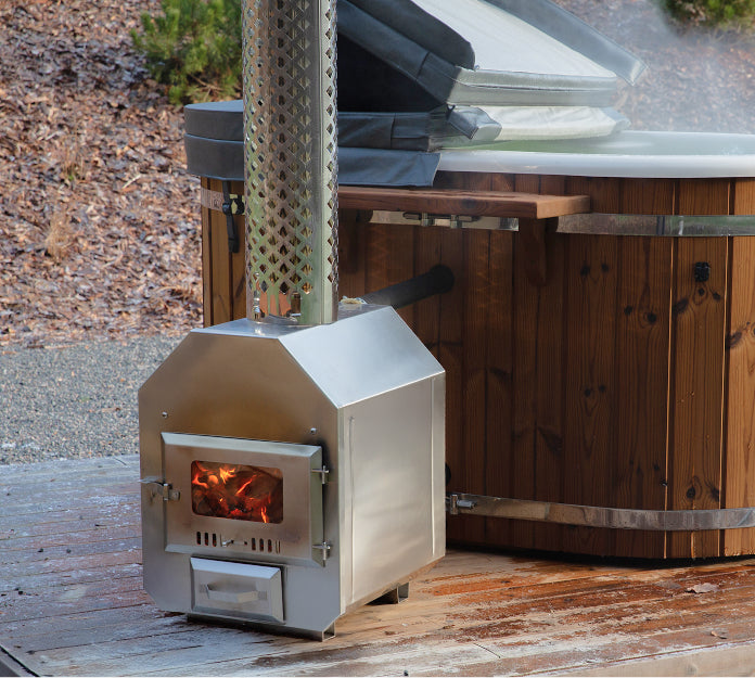 33 kW Komplettset Ofen für Hot Tub Badefass, Badebottich, Badezuber, Poolofen Octa M | AISI 316