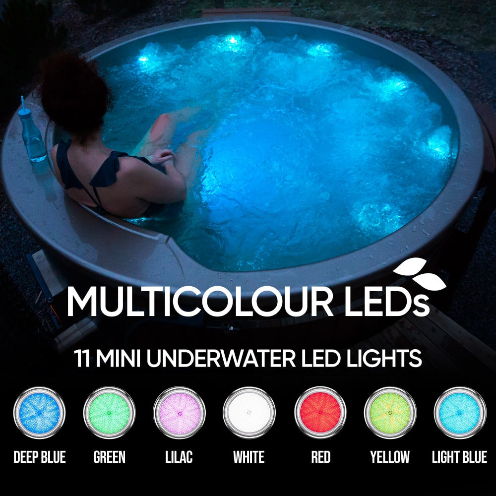 Special Offer - Wood Fired Hot Tub | 12 hydro & 12 air jets | Grey fibreglass insert | for 4-6 Persons | Pre-configured