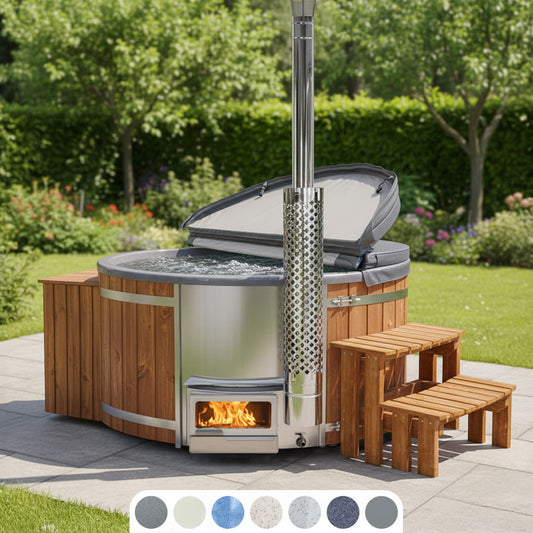 Premium Filteranlage Hot Tub mit Horizon™ Holzofen | 24 Hydrodüsen | Für 4–8 Personen