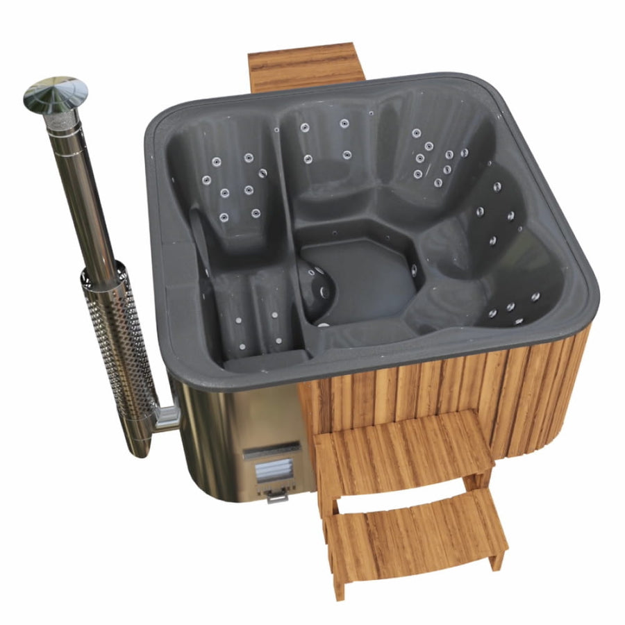 Premium Whirlpool mit Holzofen – 34 Hydro-Jets, Liegeposition | Für 6 Personen