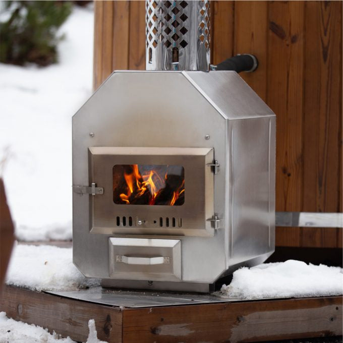 26 kW Komplettset Ofen für Hot Tub Badefass, Badebottich, Badezuber, Poolofen Octa M | AISI 316