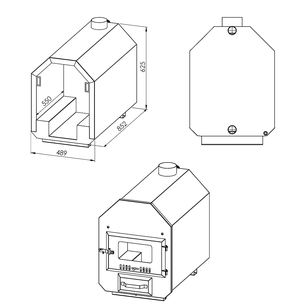 38 kW Komplettset Ofen für Hot Tub Badefass, Badebottich, Badezuber, Poolofen Octa L | AISI 316